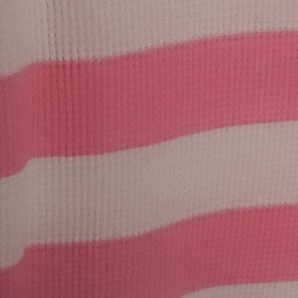 Lauren Ralph Lauren Pink White Stripe Thermal Plus Wide Neck Top 2X - Picture 3 of 5